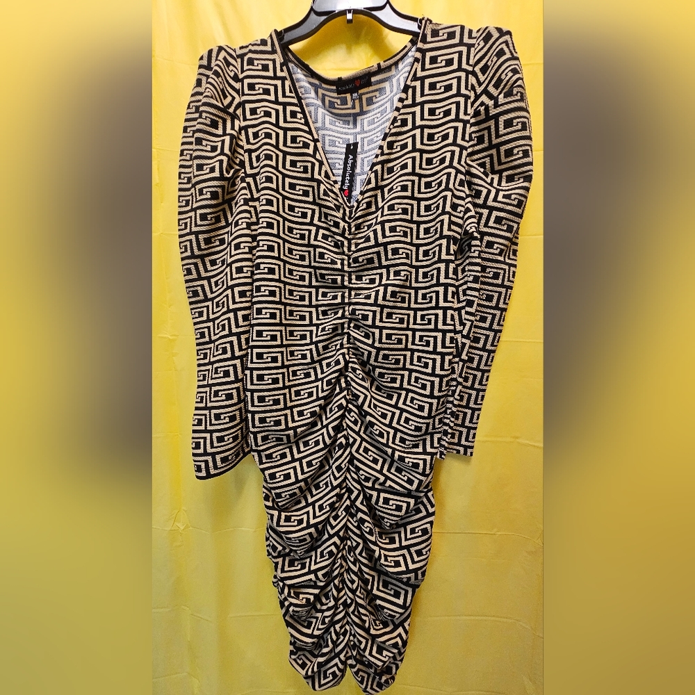 ABSOLUTELY women's black & tan dress 3X